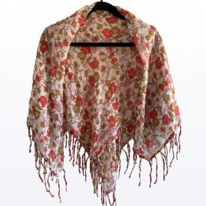 1937 Brand . Cotton Shawl .Pre-owned. Size 36”x4